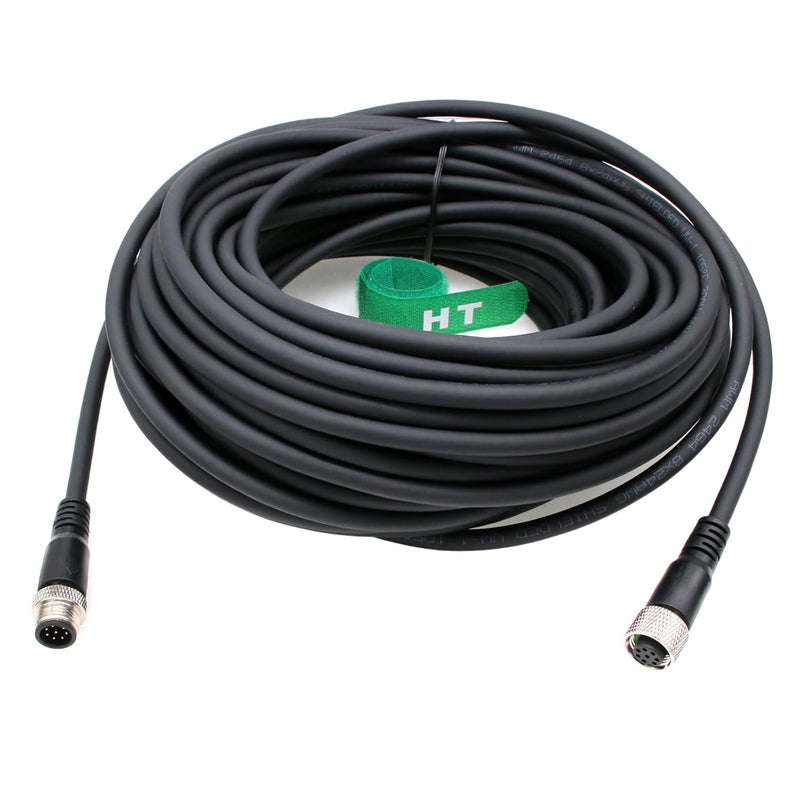 HangTon M12 A Coded 8 pin Female to 8 pin Male Cable for Cognex Sensor Camera Industrial Actuator Profibus Automation 20m - Image 1